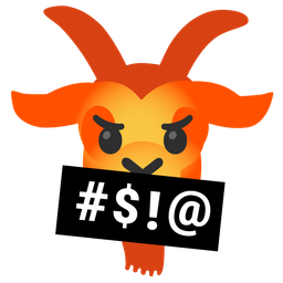 Goat and Face with symbols on mouth