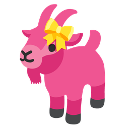 Goat and Heart with ribbon