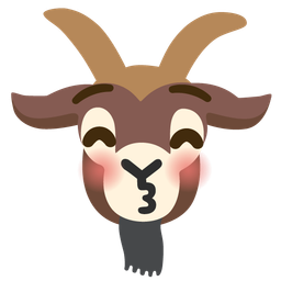 Goat and Kissing face with closed eyes