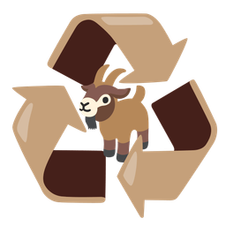 goat and recycling symbol