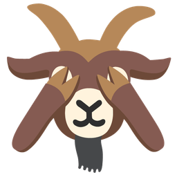 Goat and See-no-evil monkey