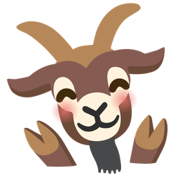 Goat and Smiling face with open hands