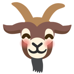 Goat and Smiling face with smiling eyes