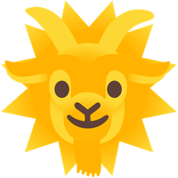 Goat and Sun with face