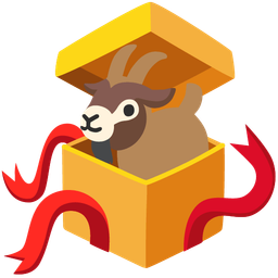 Goat and Wrapped gift