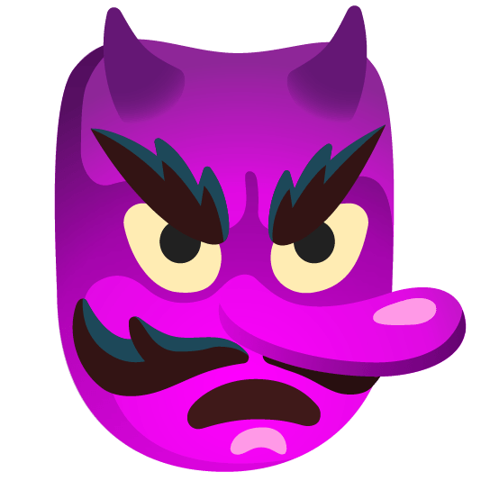 Goblin and Angry face with horns