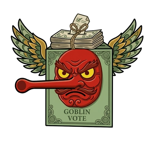 Goblin and Ballot box with ballot