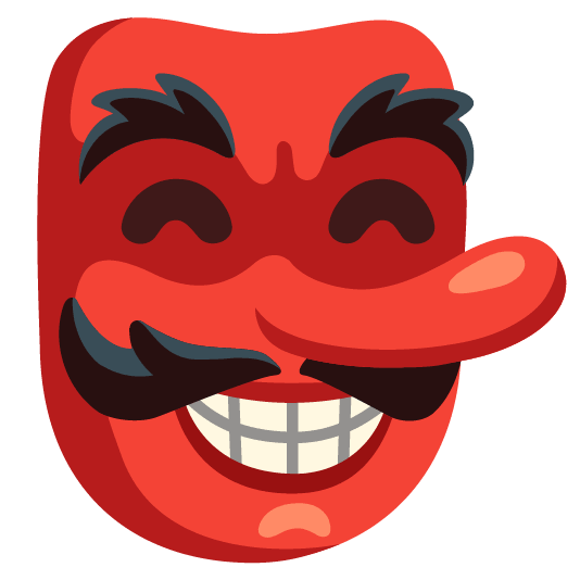 Goblin and Beaming face with smiling eyes