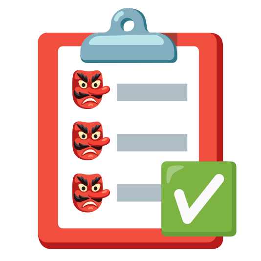 Goblin and Check mark button