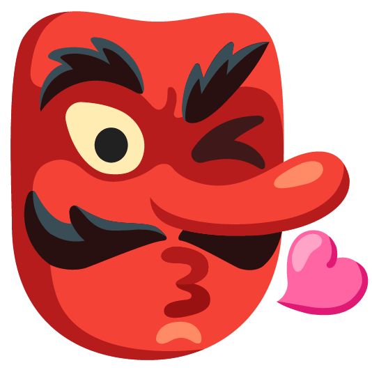 Goblin and Face blowing a kiss