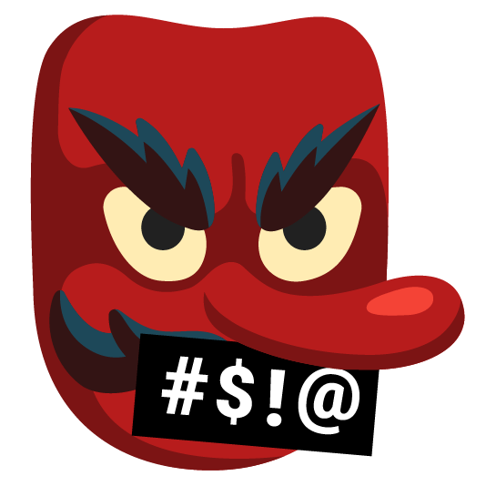 Goblin and Face with symbols on mouth