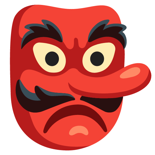 Goblin and Frowning face