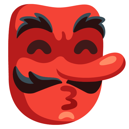 Goblin and Kissing face with smiling eyes