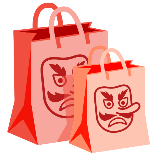 Goblin and Shopping bags