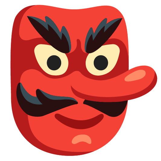 Goblin and Slightly smiling face