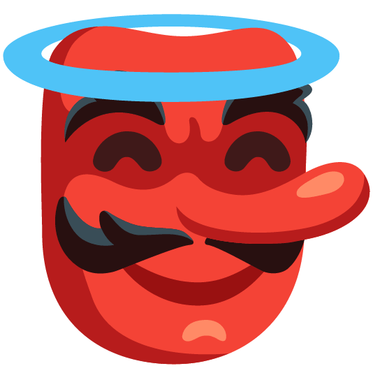 Goblin and Smiling face with halo