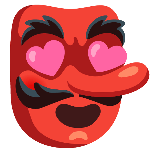 Goblin and Smiling face with heart-eyes