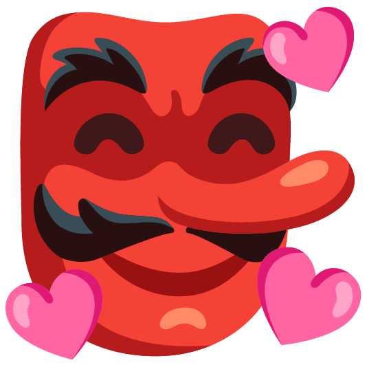 Goblin and Smiling face with hearts
