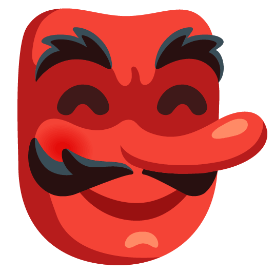 Goblin and Smiling face with smiling eyes