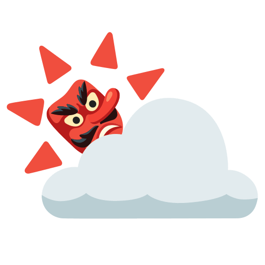 Goblin and Sun behind cloud