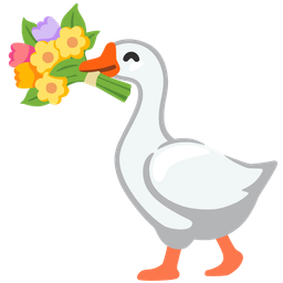 goose and bouquet
