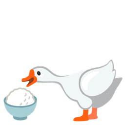 goose and cooked rice