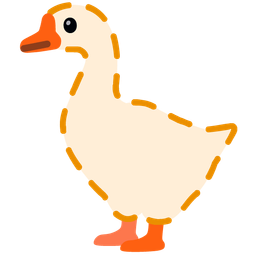 goose and dotted line face