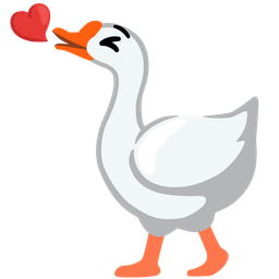 Goose and Face blowing a kiss