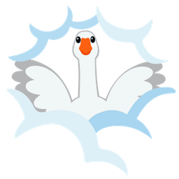 goose and face in clouds