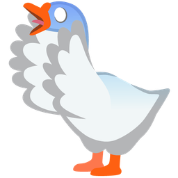 goose and face screaming in fear