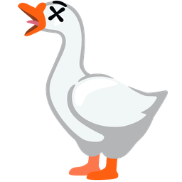 goose and face with crossed-out eyes
