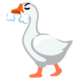 goose and face with steam from nose
