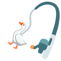 goose and fishing pole