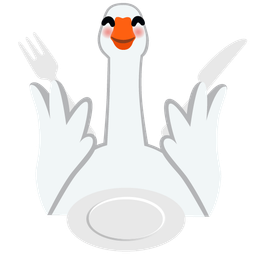 goose and fork and knife with plate