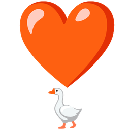 goose and heart exclamation