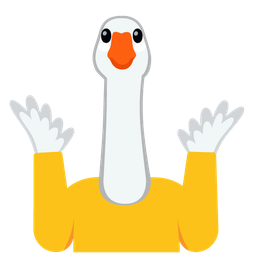 goose and person shrugging