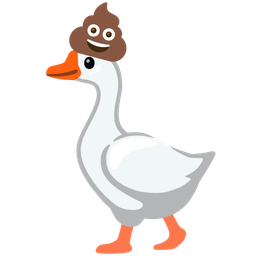 goose and pile of poo