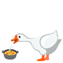 goose and pot of food