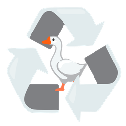 goose and recycling symbol