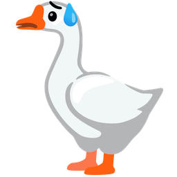 goose and sad but relieved face