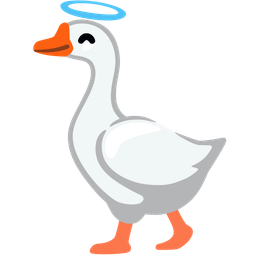 Goose and Smiling face with halo