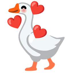 Goose and Smiling face with hearts