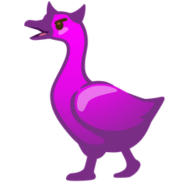 goose and smiling face with horns