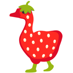 goose and strawberry