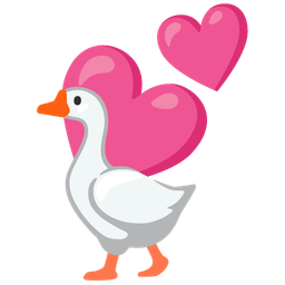 goose and two hearts