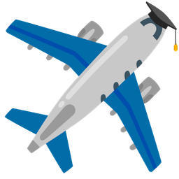 graduation cap and airplane