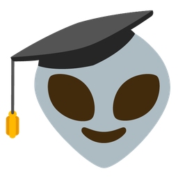 graduation cap and alien