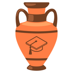graduation cap and amphora