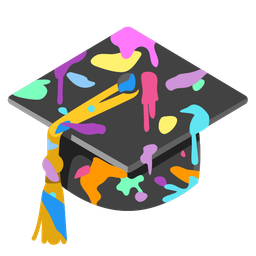 graduation cap and artist palette