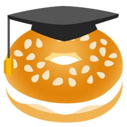 graduation cap and bagel
